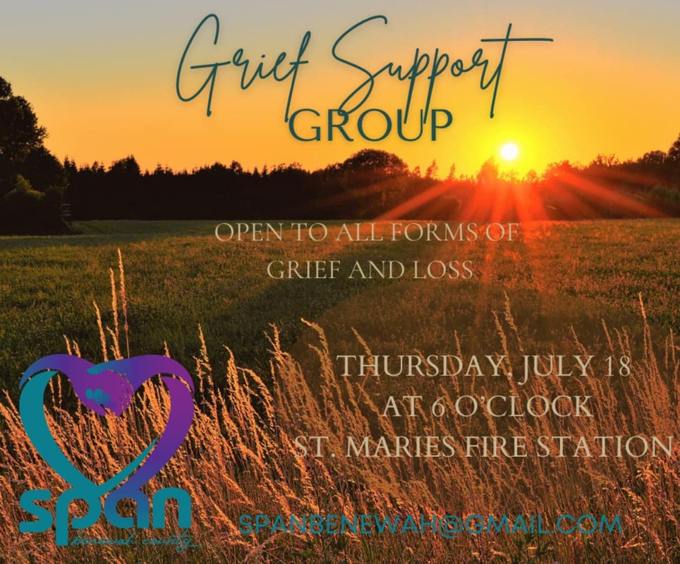 SPAN of Benewah County Grief Support Group Thursday, February 15, 2024, at 6:00 PM St. Maries Fire Station in St. Maries, Idaho